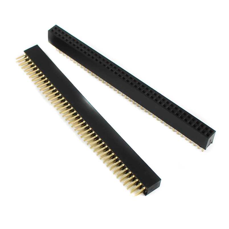 1.27mm 2×40 Pin Female Double Row Header Strip (Pack of 3)