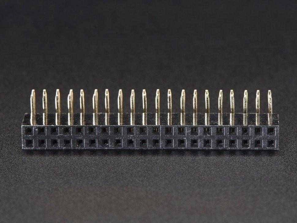 2.54mm 2×20 Right Angle Female Header Strip (Pack of 2)