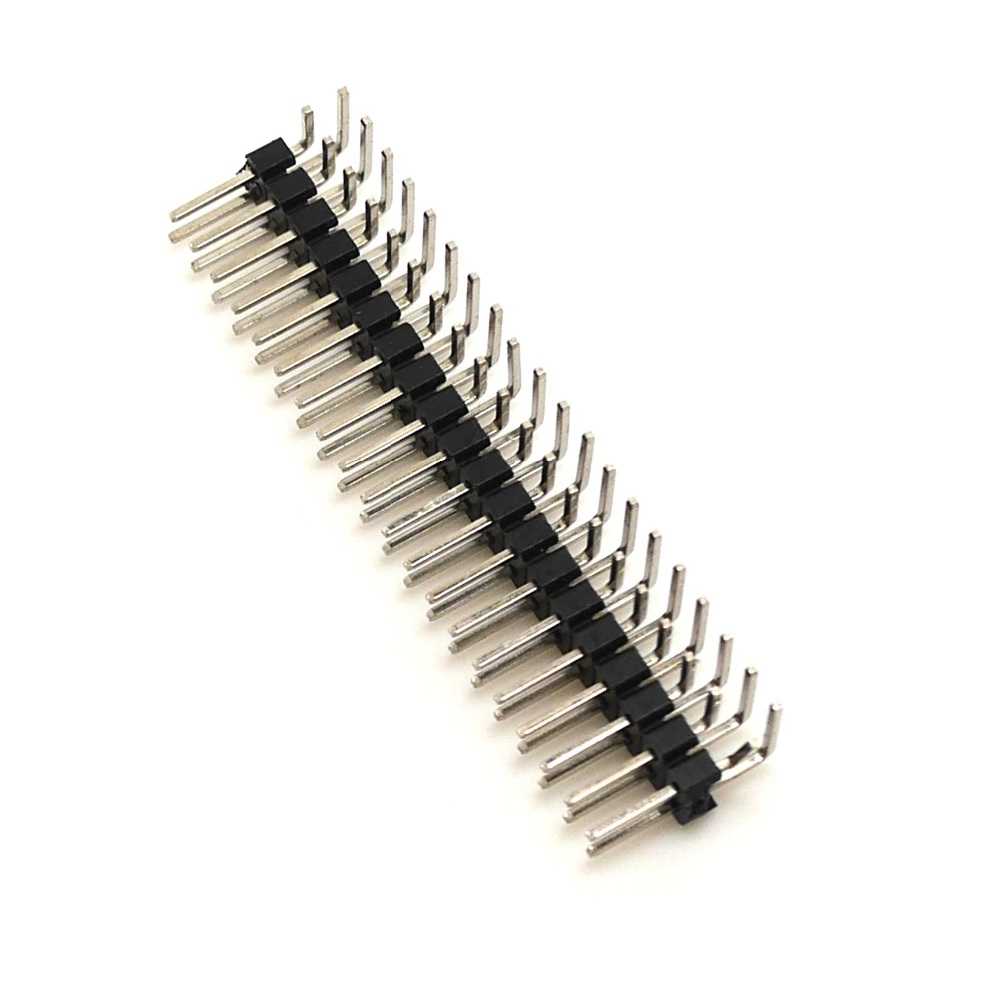2.54mm 2×20 Right Angle Male Header Strip (Pack of 2)