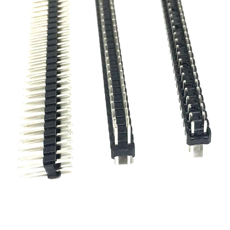2.54mm 2×40 Pin Male Double Row Straight Long Header Strip (Pack of 3)