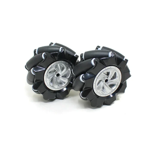Omni wheel 80mm L+R pair with coupling (Black) (For Robots)