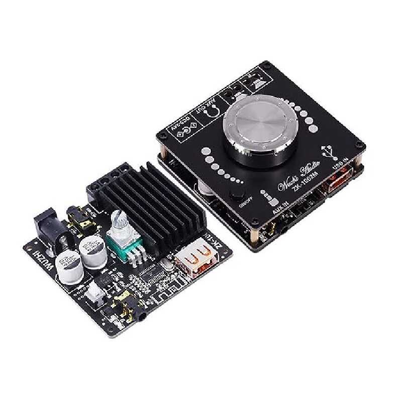 ZK-1002M 100W+100W 2.0 Stereo Bluetooth 5.0 Digital Amplifier Board Module Multiple Inputs