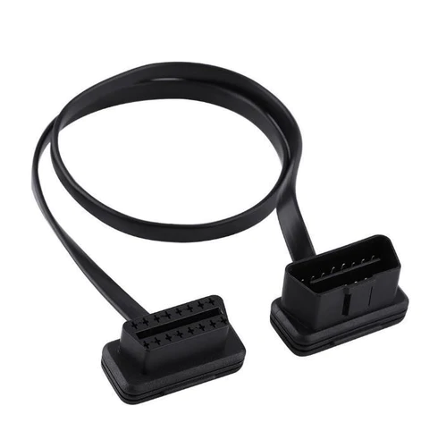 100cm 60cm 30CM Flat Thin As Noodle OBD2 OBDII OBD 16Pin ELM327 Male To Female Elbow Extension Cable Diagnostic Connector