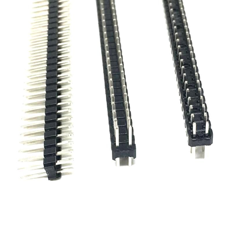 2.54mm 2×40 Pin Male Double Row Straight Long Header Strip (Pack of 3)