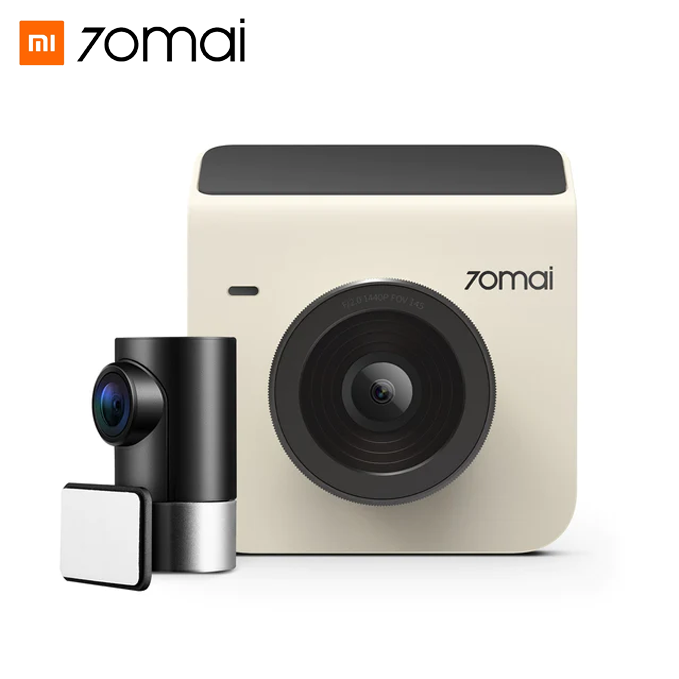 70mai A400 Dual Channel Car Dash Cam, 1440p Front & 1080p Rear, WDR, Night Vision, G-Sensor, App Playback & Share, Parking Monitoring