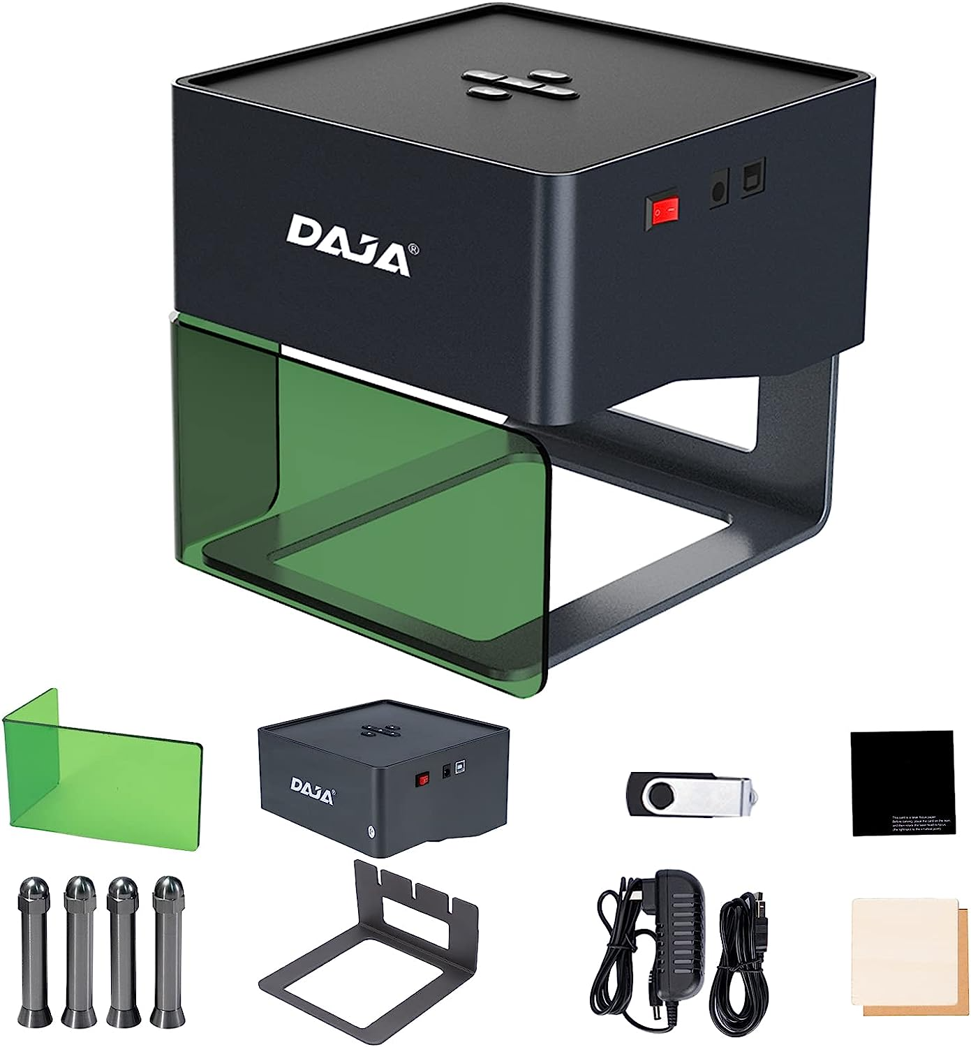 DAJA DJ6 Pro Laser Engraver with Higher Columns Portable Laser Engraving Printer