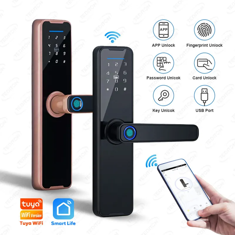 Eseye Easy Biometric Fingerprint Keyless Entry Alexa for Home App Finger Smart Digital Door Lock Remote Control