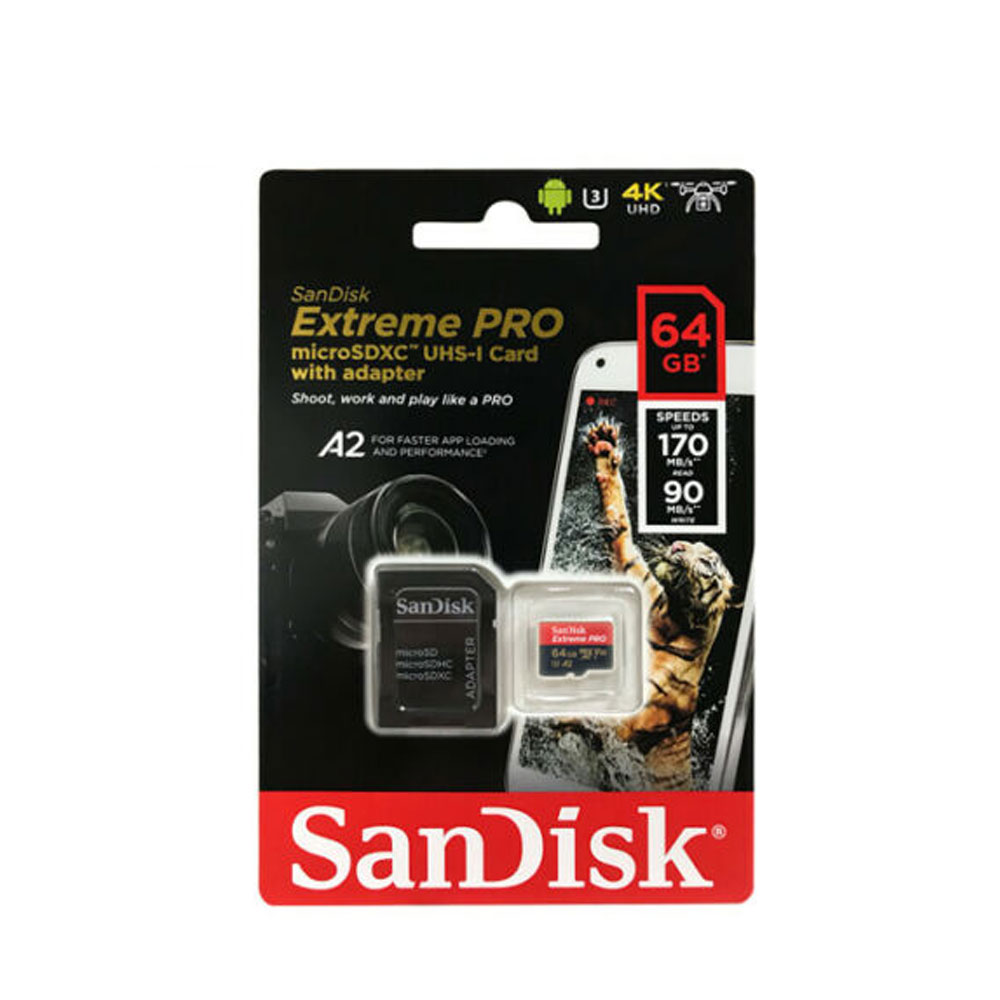Extreme Pro A2 microSDXC™ UHS-I 64GB Card With Adapter U3 V30