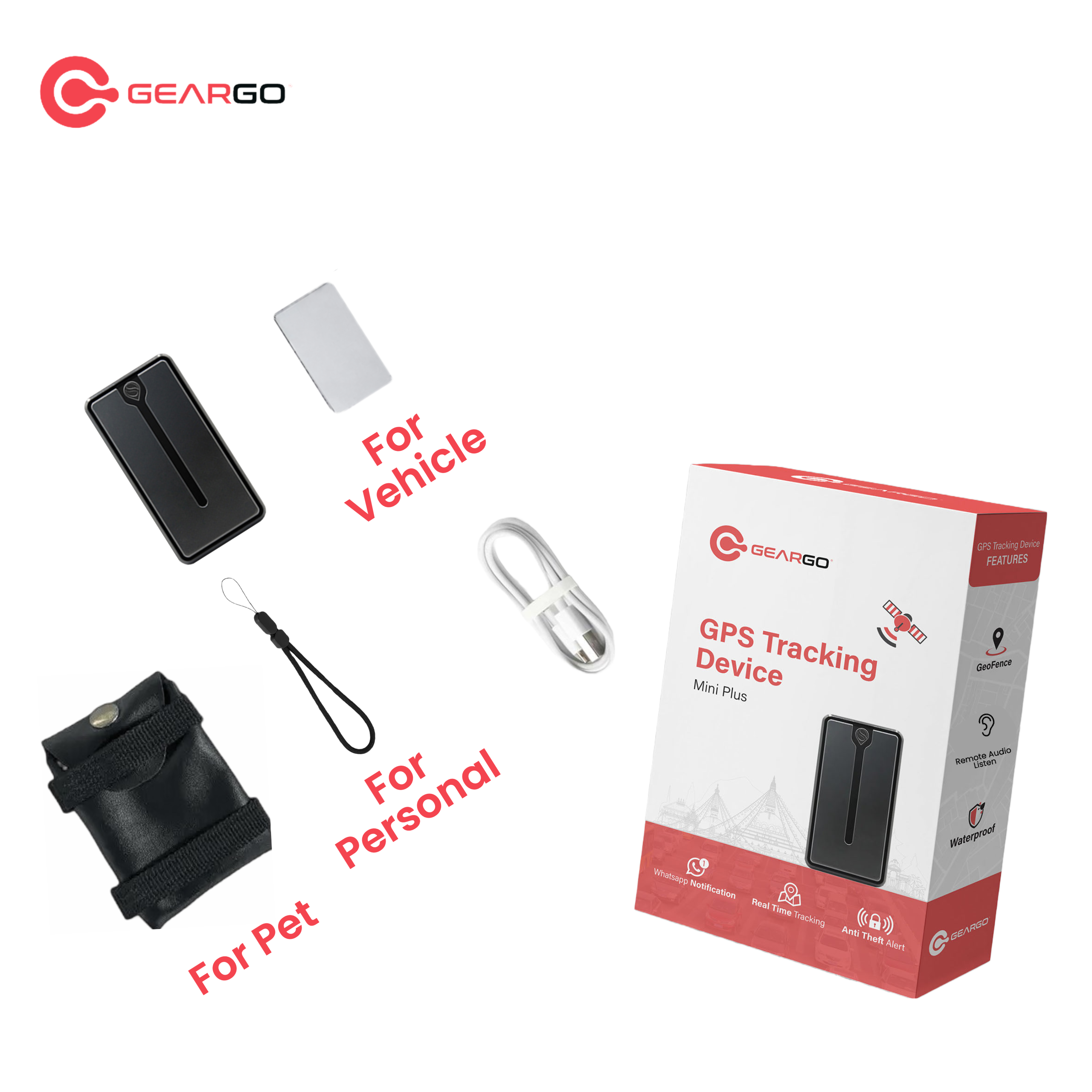 GearGO Mini Plus Personal Tracking Gps Tracker For Pet Vehicle And Personal Use