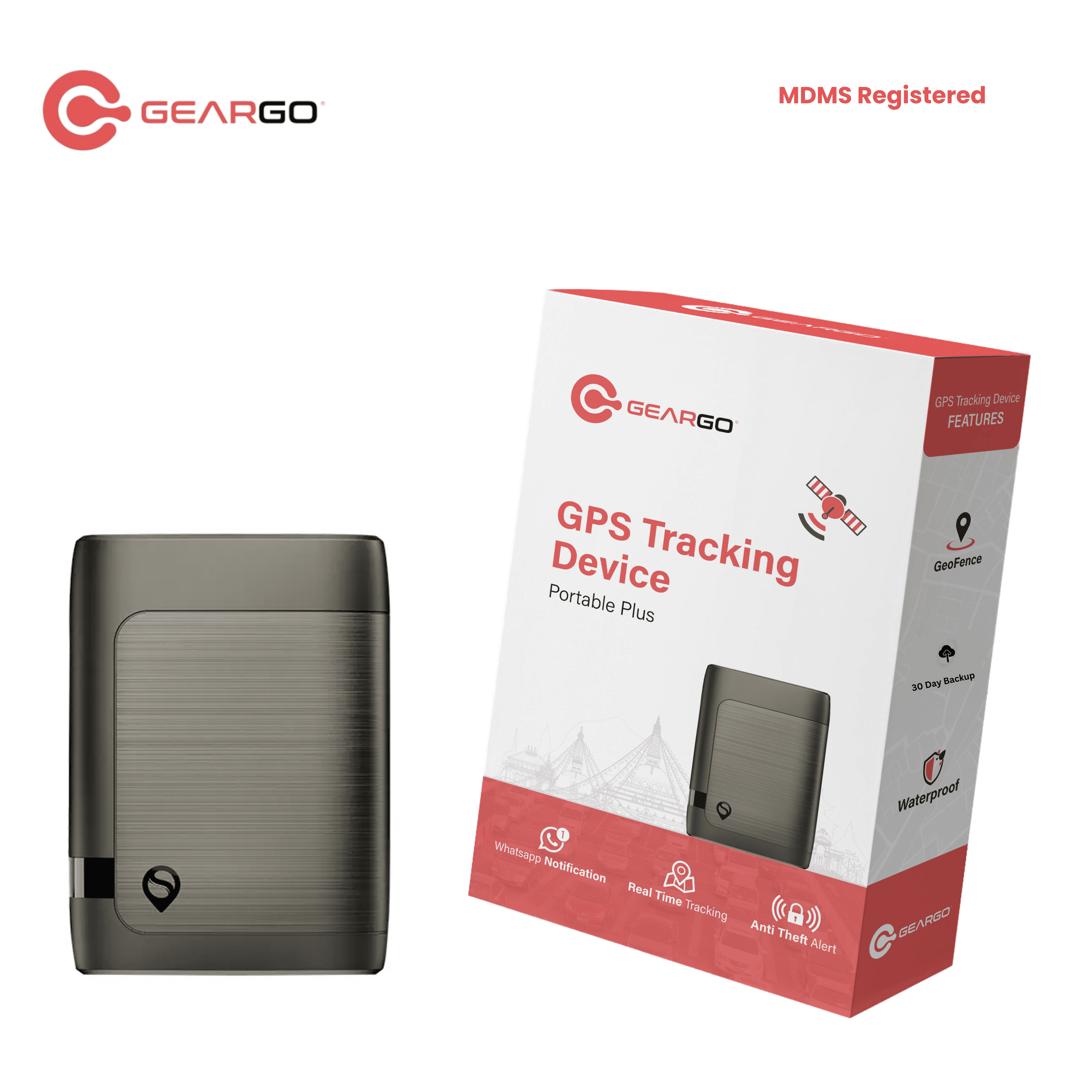 GearGO Portable Plus Gps Tracker 30 days  backup with Voice Monitoring