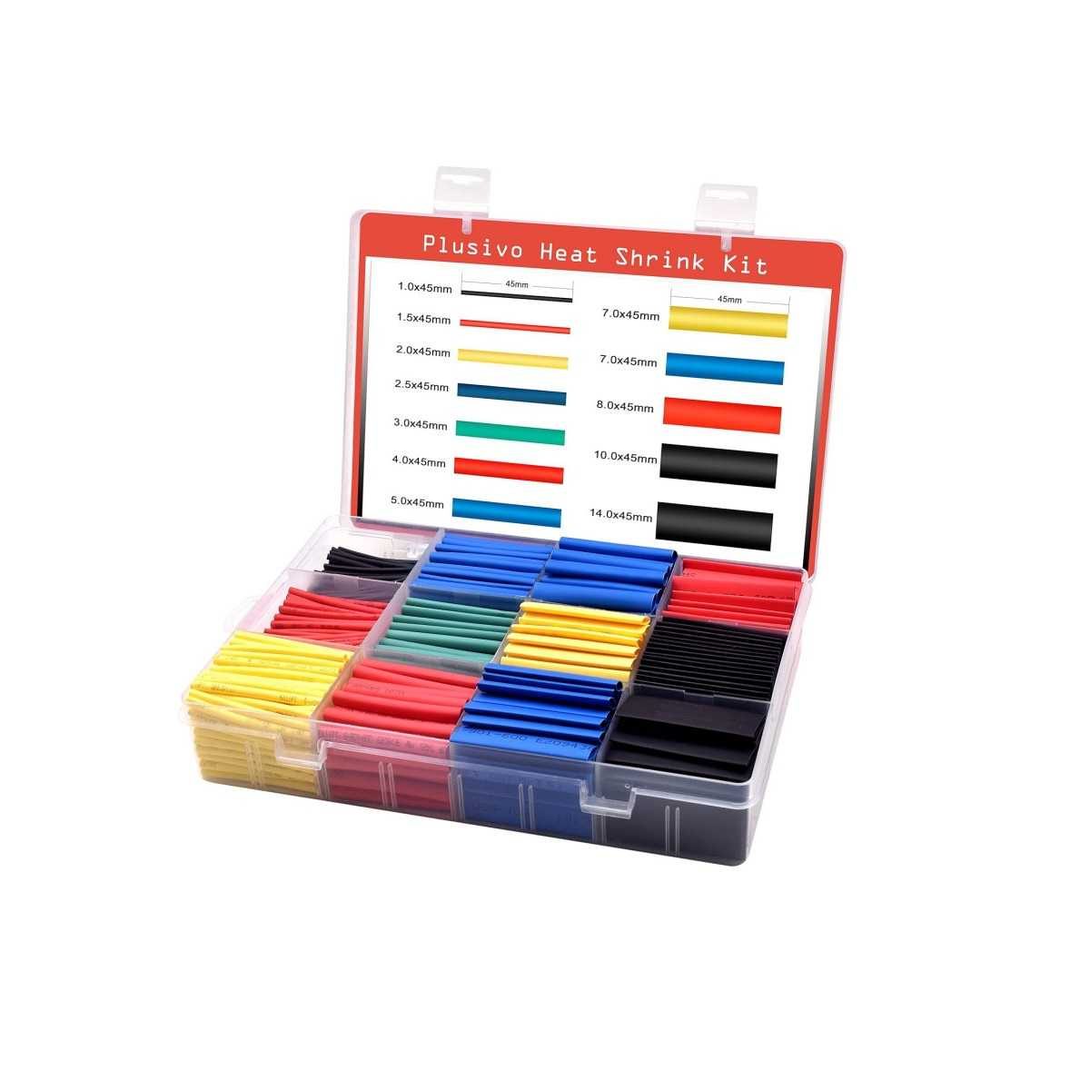 Plusivo 12 Size 800 PCS Heat Shrink Tube Kit