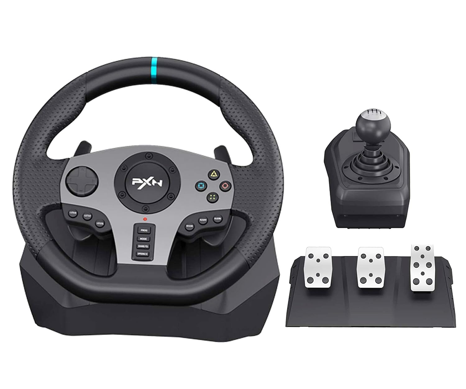 PXN V9 PC Steering Wheel with Pedals and Shifter 270/900 Degree Gaming Racing Wheel for PC,PS4,PS3,Xbox One, Xbox Series X/S,N-Switch (NOT Support Mac/PS5)