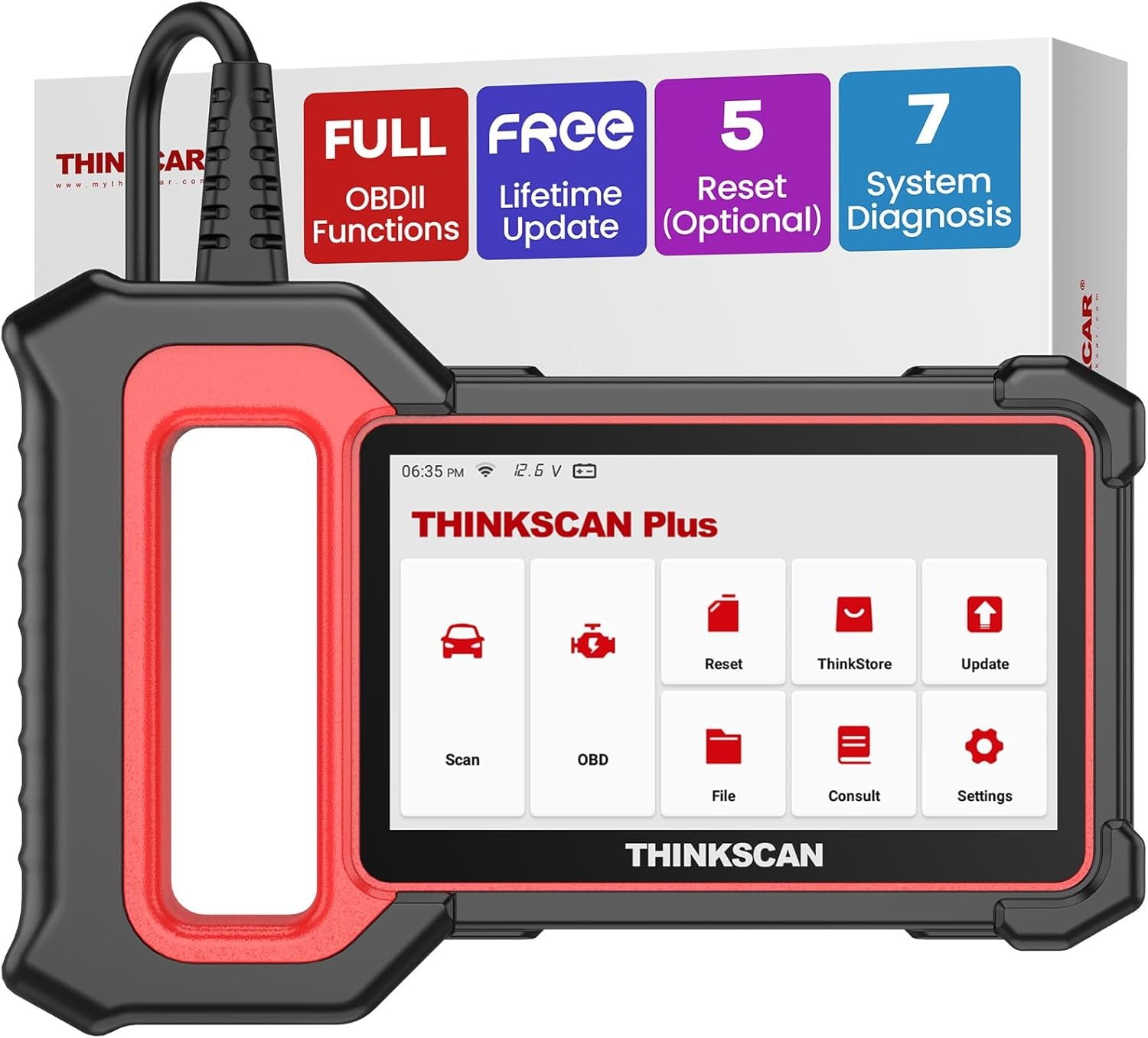 ThinkCar ThinkScan Plus S7 OBD2 Scanner, Reset, Code Reader, AutoAuth for FCA SGW, 10,000+ Cars