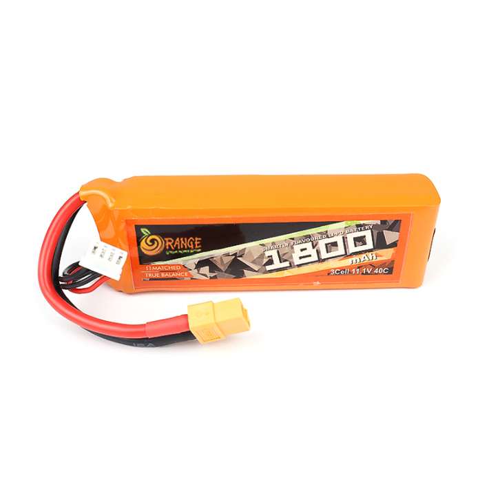 Orange 11.1V 1800mAh 40C 3S Lithium Polymer Battery Pack - Robo Nepal